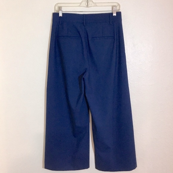 Vince Royal Blue Wide Leg Wool Cropped Dress Pants - Picture 4 of 8